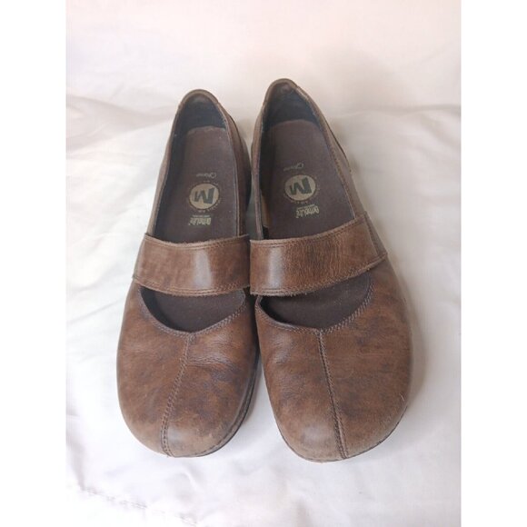 Merrell BRIO Mary Jane Women's 6.5 Brown Leather Slip On Comfort Shoes Ortholite - Picture 2 of 8
